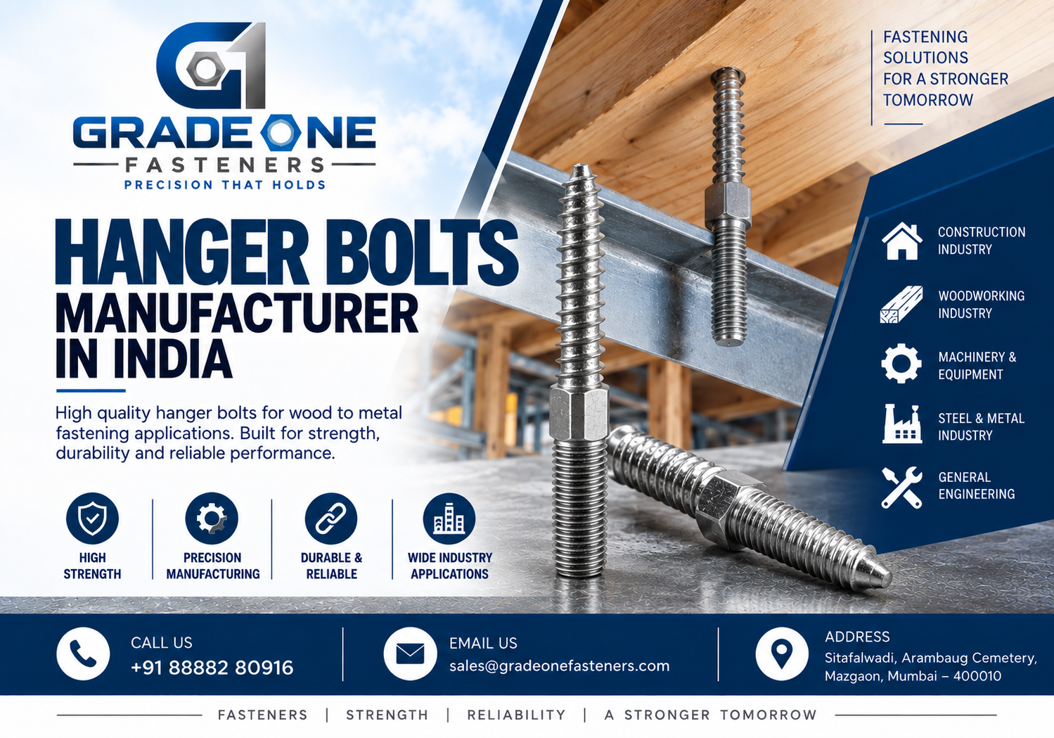 Blog Hanger Bolts Manufacturer in India - Grade One Fasteners
