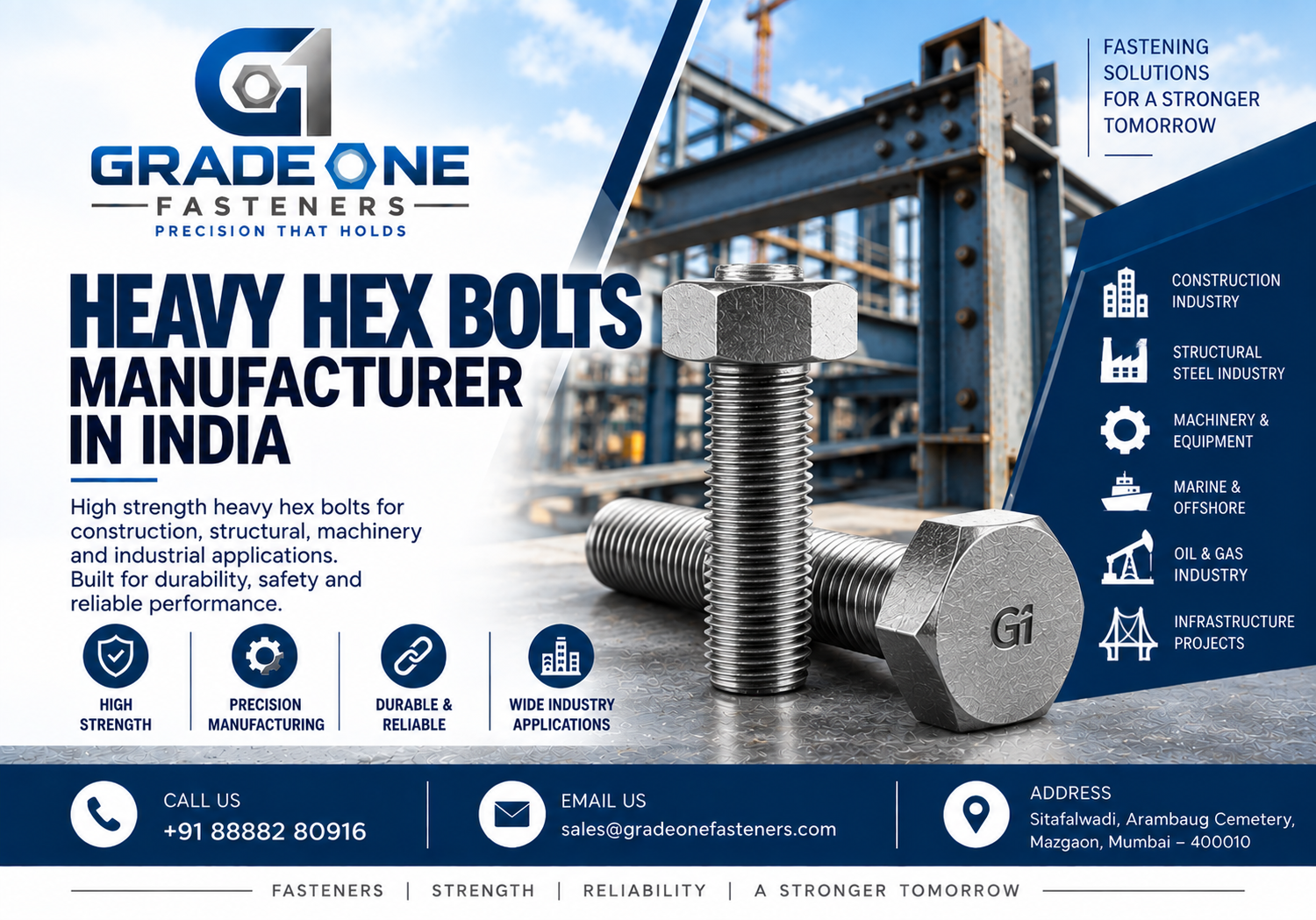 Blog heavy hex bolts manufacturer in india grade one fasteners