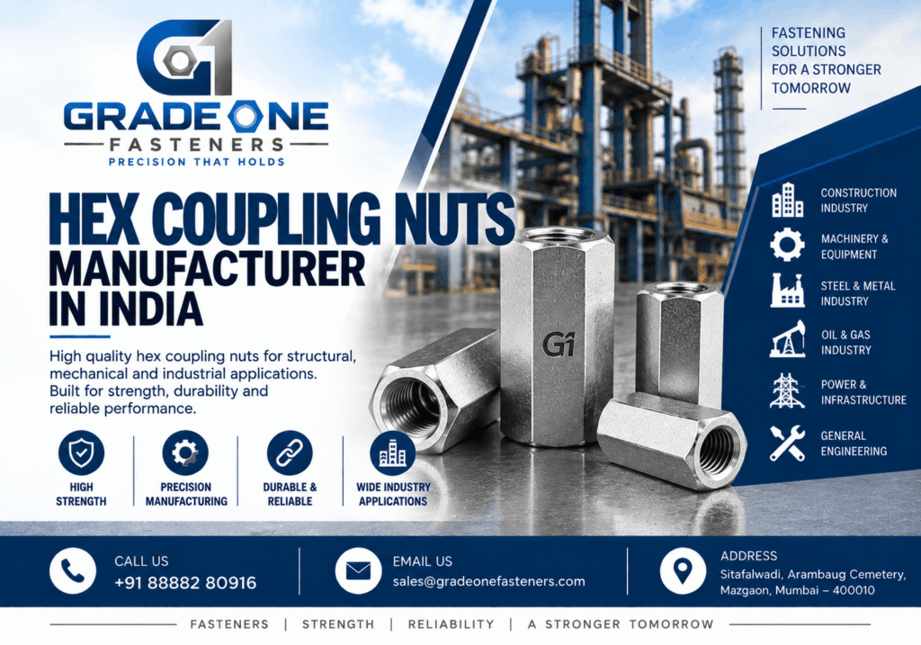 Hex Coupling Nuts Manufacturer and Supplier in India